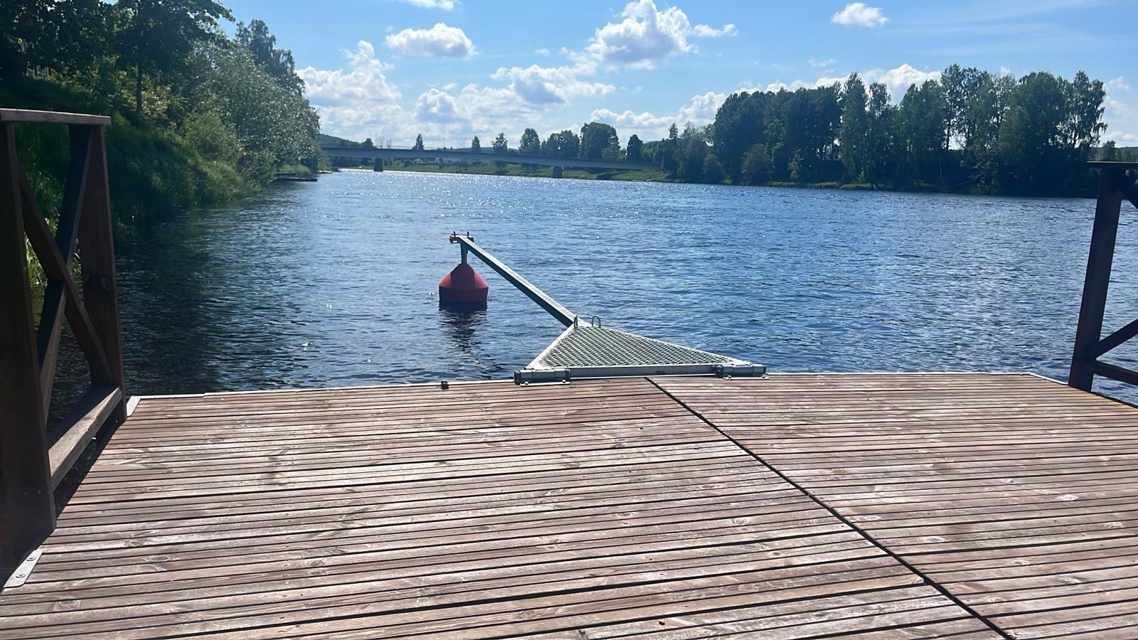 Utsikt från bryggan över Dalälven.