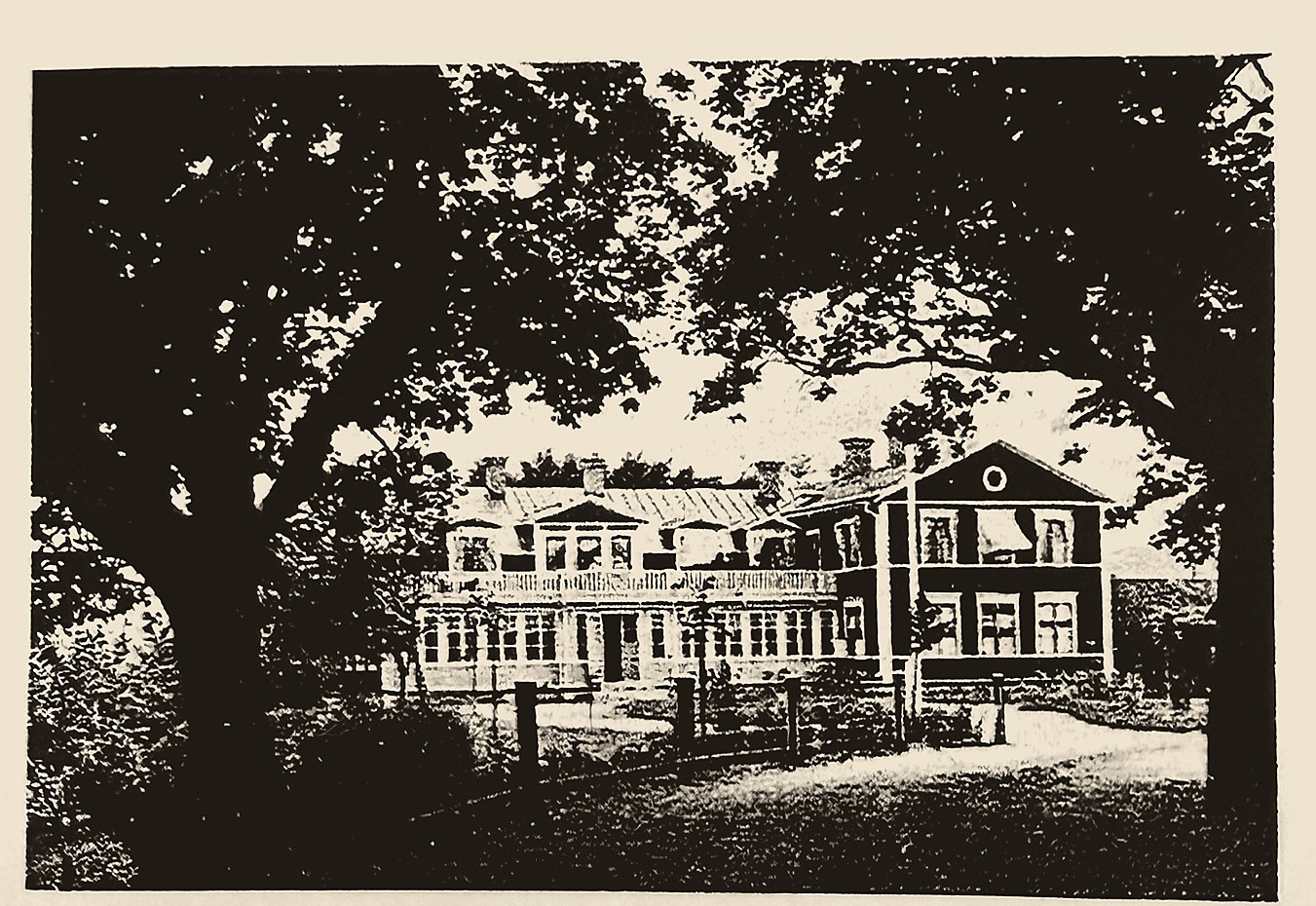 Historisk bild av Smedby Gästgivaregård i Dala-Husby.